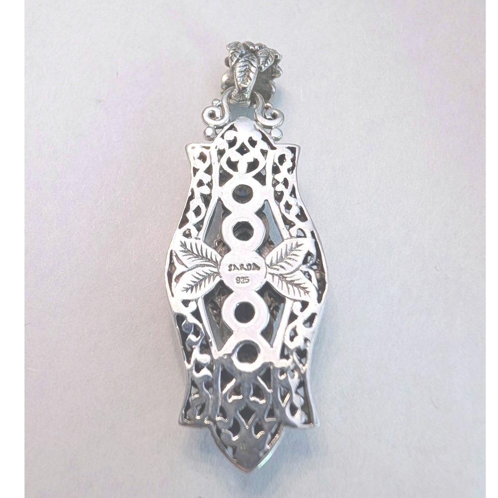Sarda Artisan Collection Bali Mystic Quartz Topaz Sterling Silver Pendant JTV - Picture 4 of 6